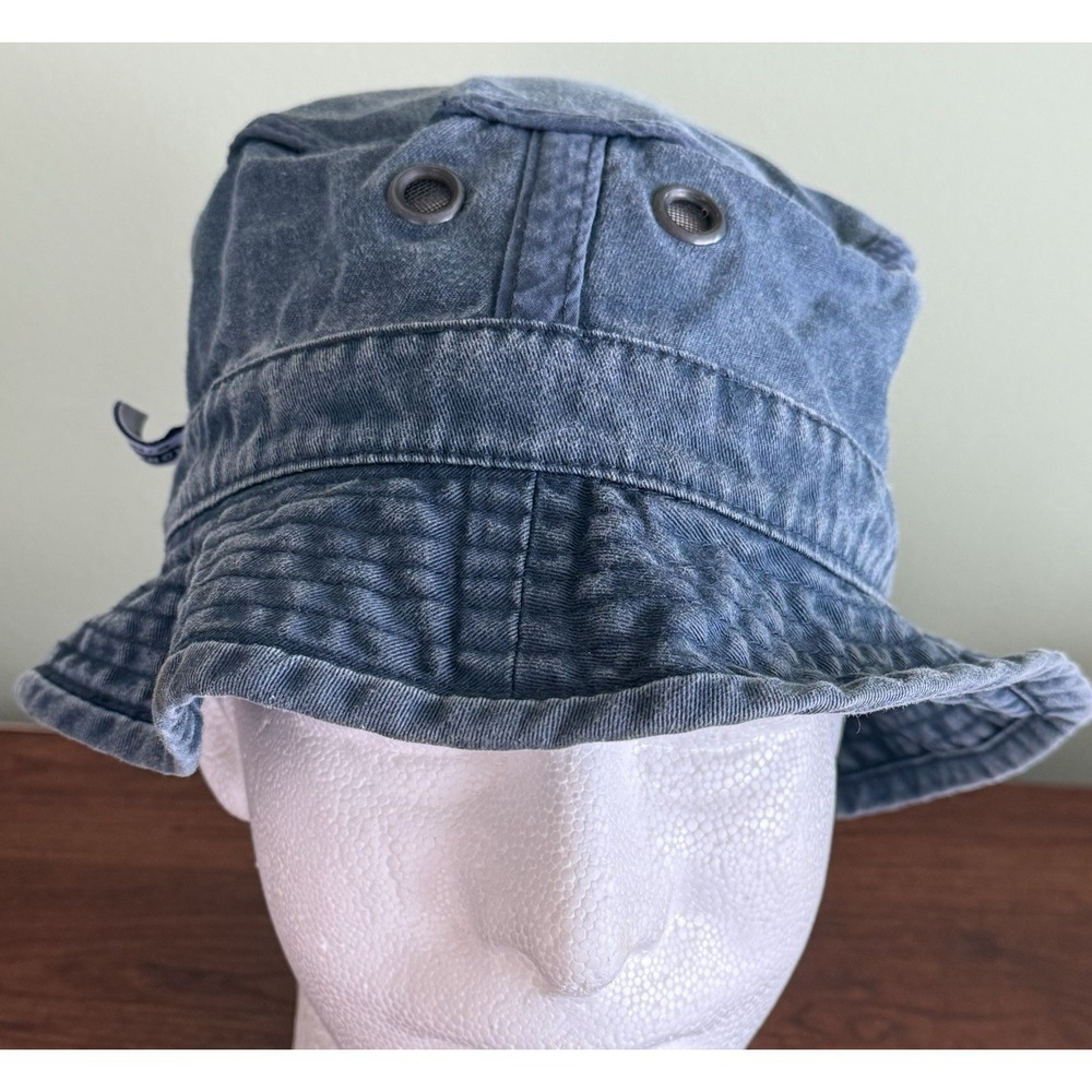Vintage Old Navy Blue Denim 2000 Bucket Sun Hat Beach Festival Size S/M Y2K